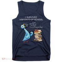 I Survived 100 Days Of School Pigeon 100th Day Tank Top thumb 0