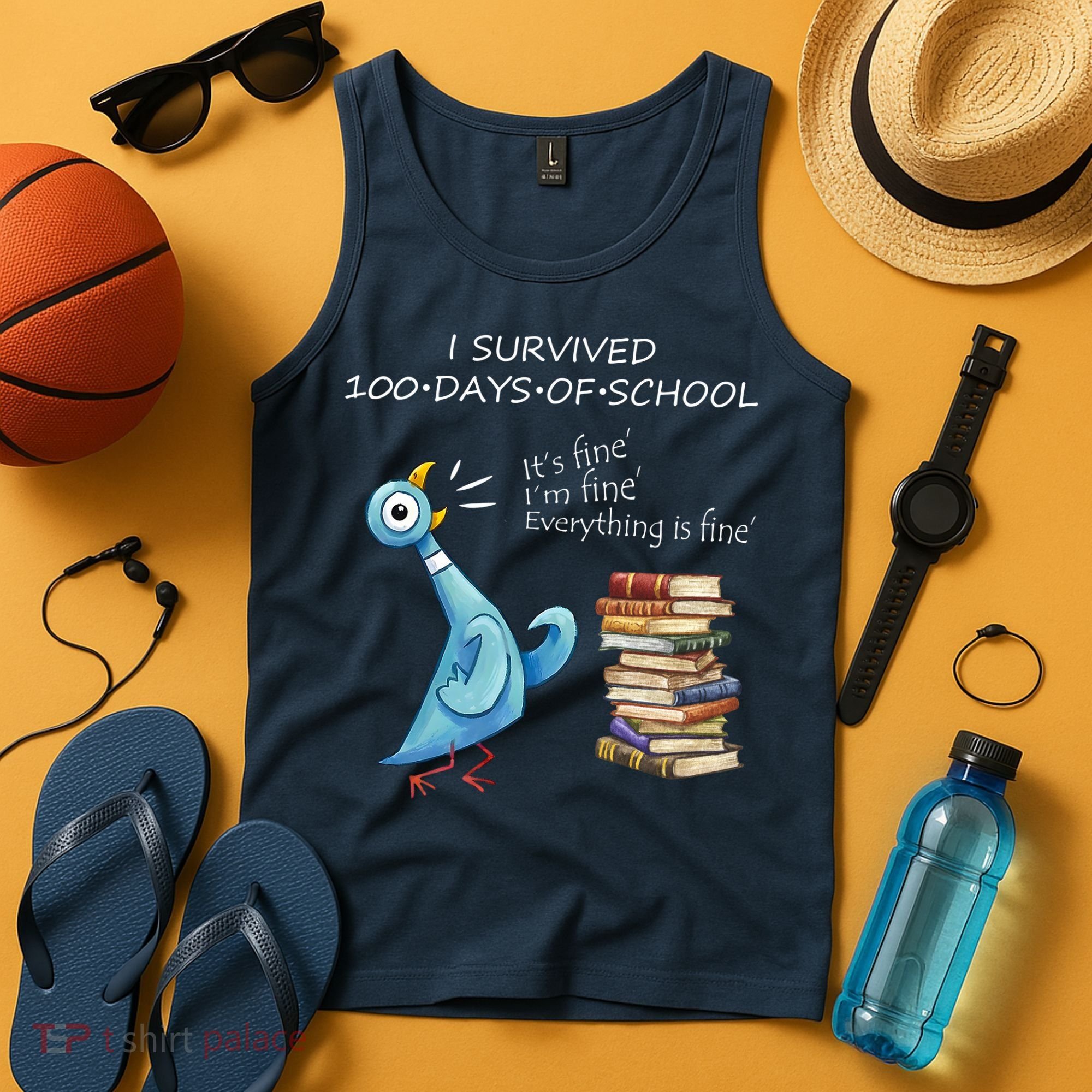 I Survived 100 Days Of School Pigeon 100th Day Tank Top