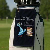 I Survived 100 Days Of School Pigeon 100th Day Golf Towel thumb 2
