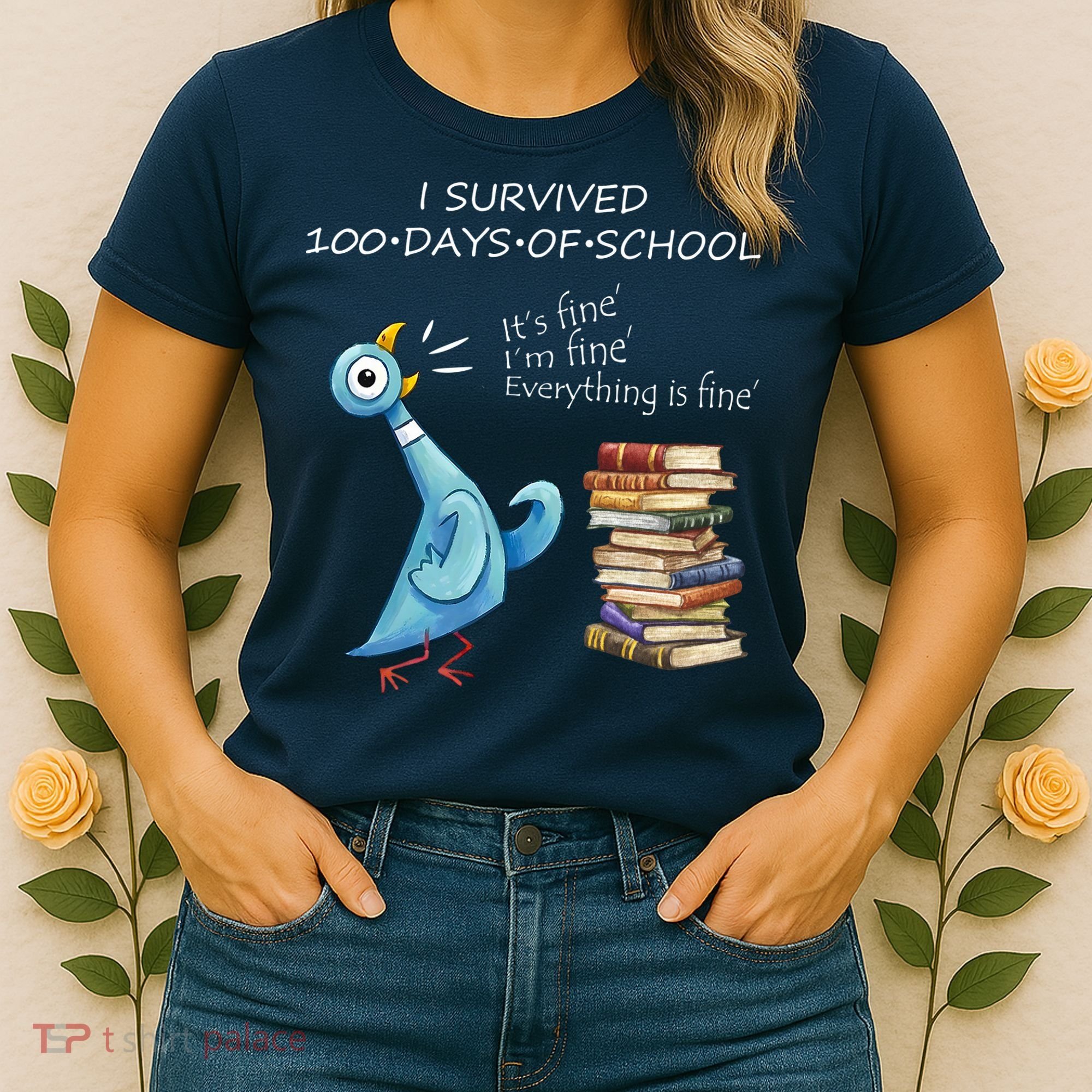 I Survived 100 Days Of School Pigeon 100th Day Women's T-Shirt