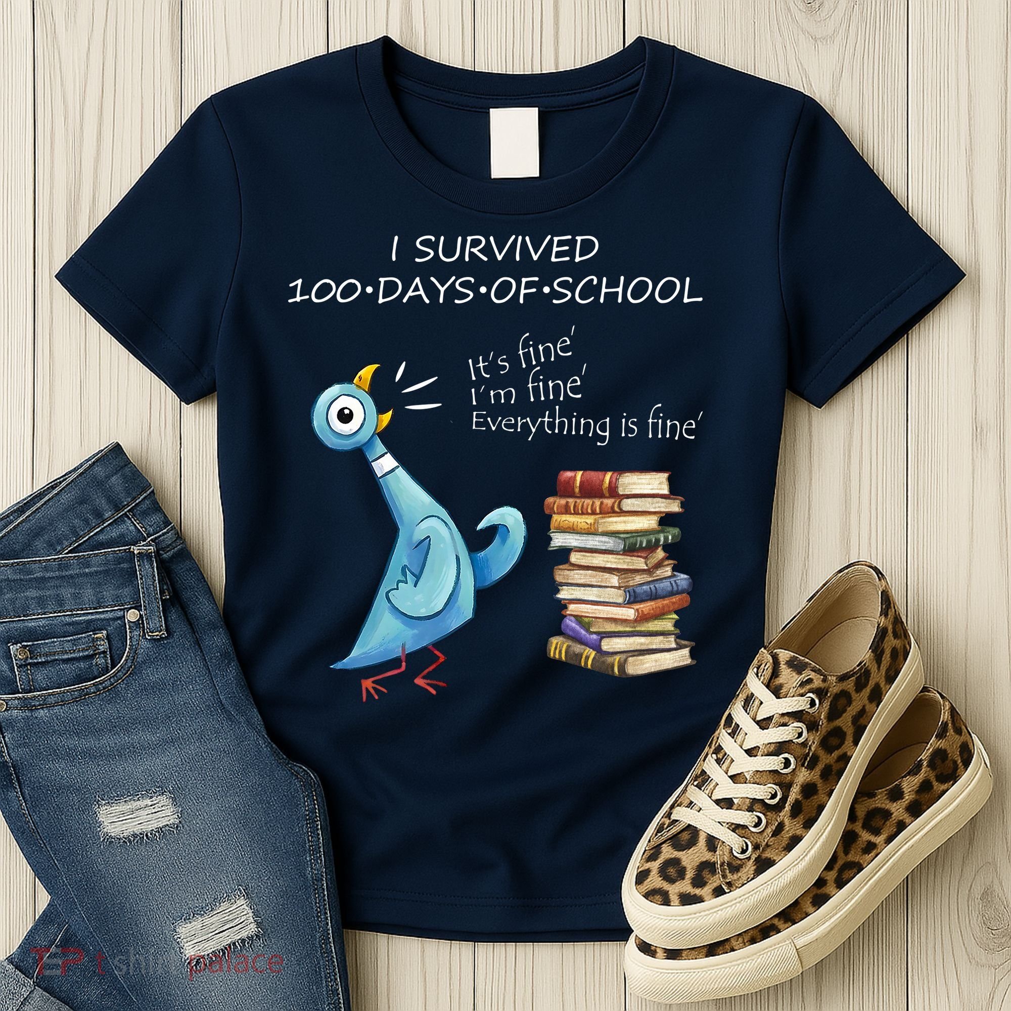 I Survived 100 Days Of School Pigeon 100th Day Women's T-Shirt