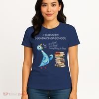 I Survived 100 Days Of School Pigeon 100th Day Women's T-Shirt thumb 4