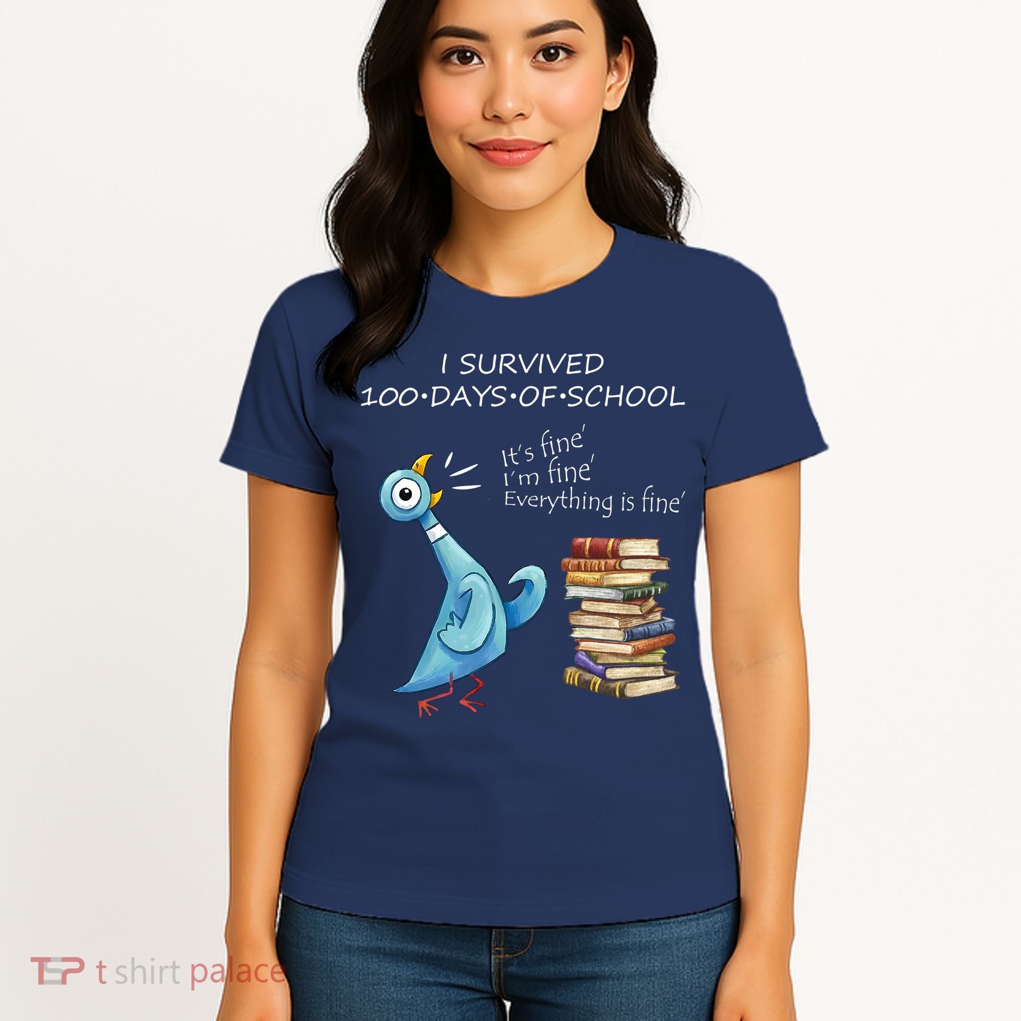 I Survived 100 Days Of School Pigeon 100th Day Women's T-Shirt
