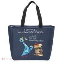 I Survived 100 Days Of School Pigeon 100th Day Tote Bag thumb 0