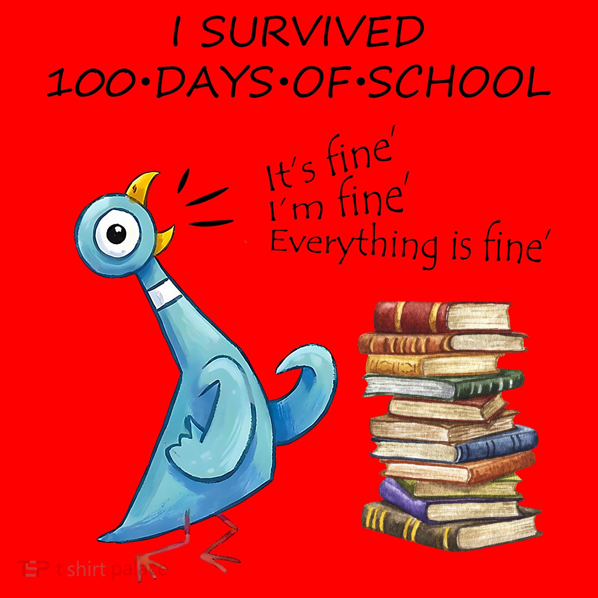 I Survived 100 Days Of School Pigeon 100th Day Santa Hat