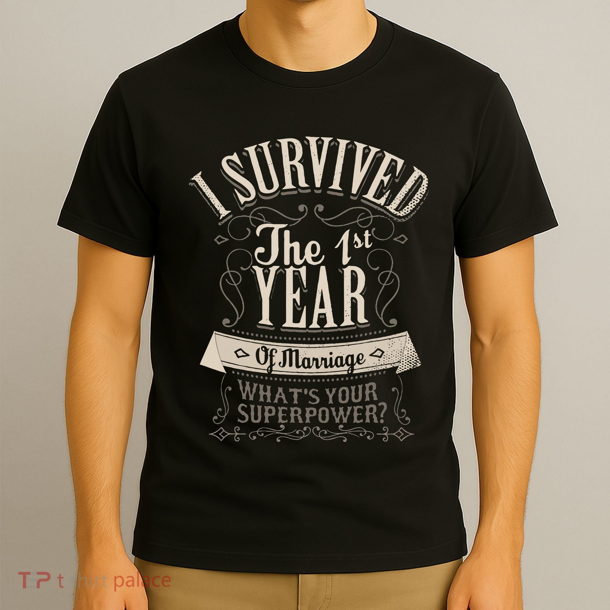 I Survived 1st Year Marriage First Wedding Anniversary T-Shirt