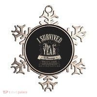 I Survived 1st Year Marriage First Wedding Anniversary Ornament thumb 0