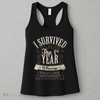 I Survived 1st Year Marriage First Wedding Anniversary Women's Tank Top thumb 3