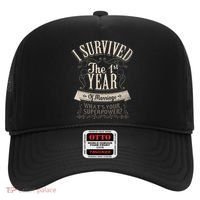 I Survived 1st Year Marriage First Wedding Anniversary Hat thumb 0