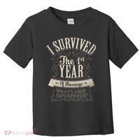 I Survived 1st Year Marriage First Wedding Anniversary Toddler T-Shirt thumb 0