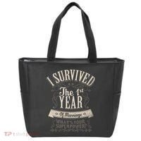 I Survived 1st Year Marriage First Wedding Anniversary Tote Bag thumb 0