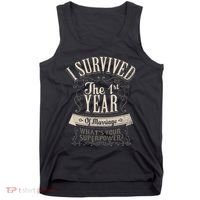 I Survived 1st Year Marriage First Wedding Anniversary Gifts Tank Top thumb 0