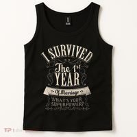 I Survived 1st Year Marriage First Wedding Anniversary Gifts Tank Top thumb 2