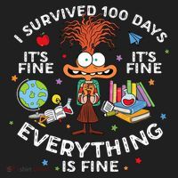 I Survived 100 Days Of School ItS Fine Everything Is Fine Hat thumb 2