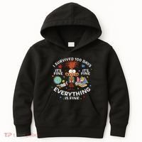 I Survived 100 Days Of School ItS Fine Everything Is Fine Kids Hoodie thumb 0