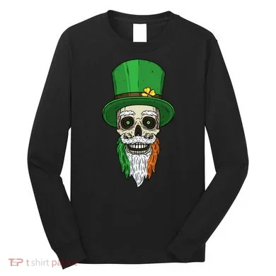Irish Bearded Skull Long Sleeve Shirt