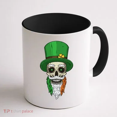 Irish Bearded Skull Coffee Mug back