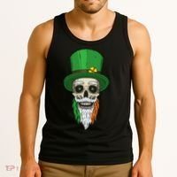 Irish Bearded Skull Tank Top thumb 3