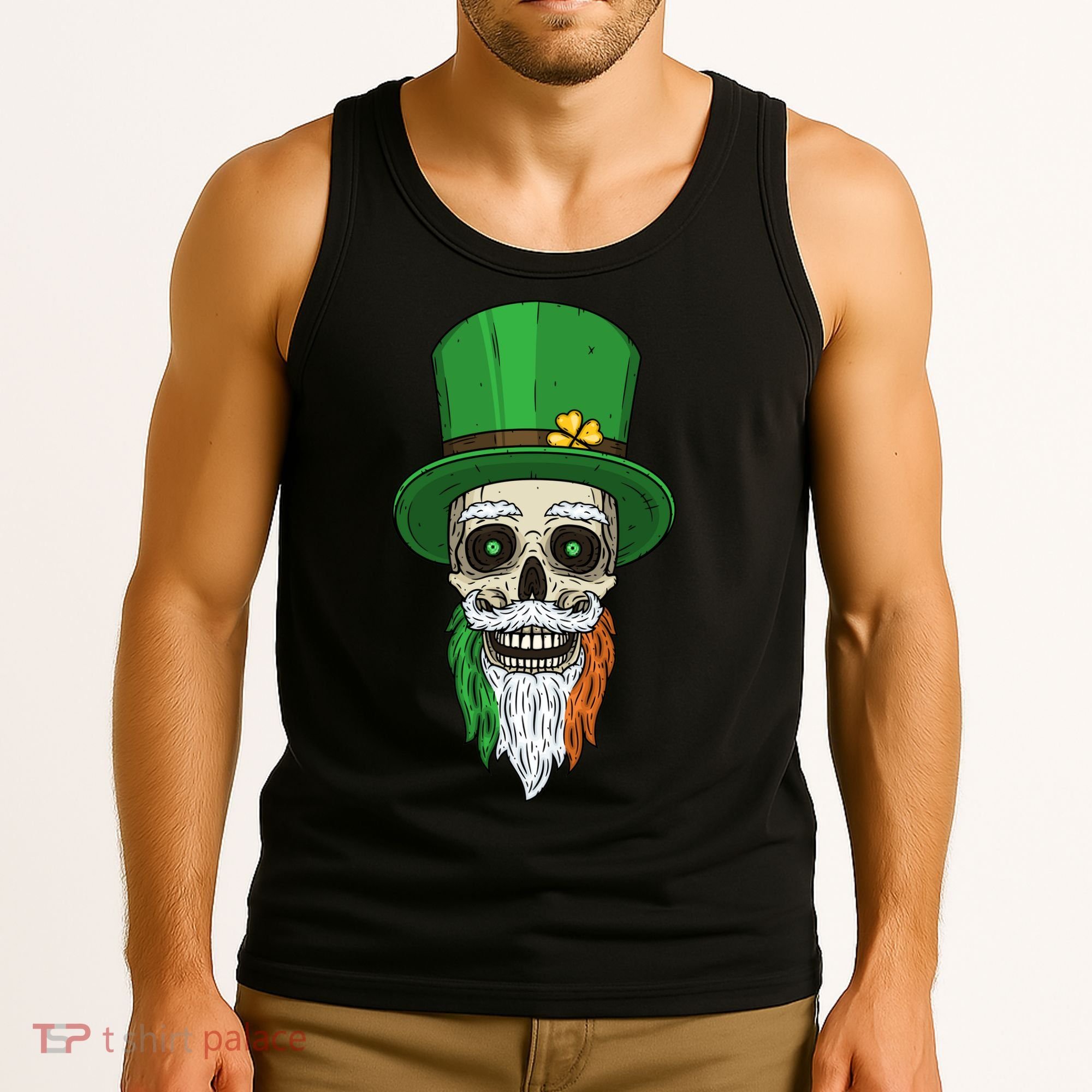 Irish Bearded Skull Tank Top