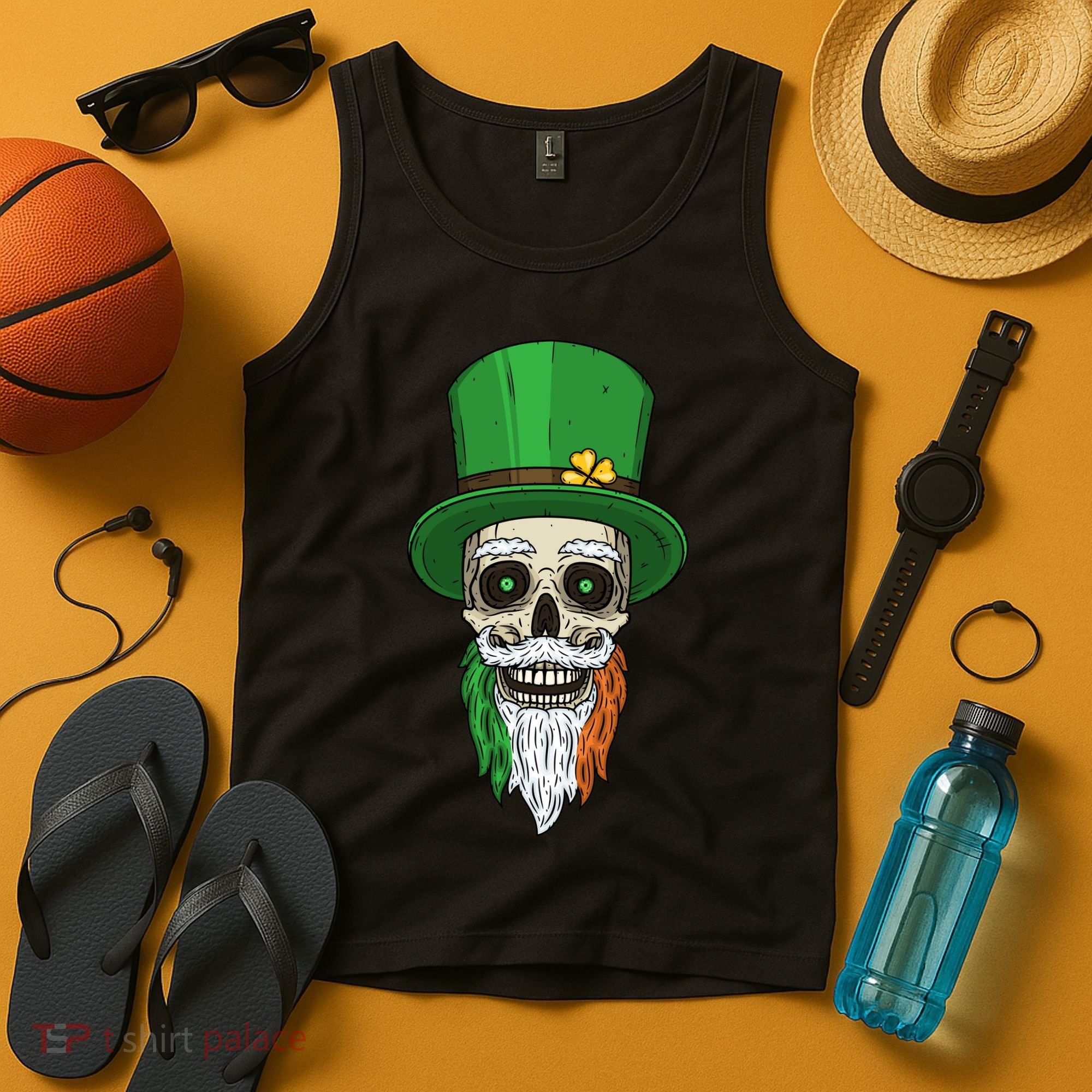 Irish Bearded Skull Tank Top