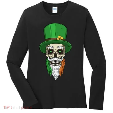 Irish Bearded Skull Women's Long Sleeve Shirt