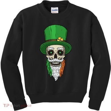 Irish Bearded Skull Kids Sweatshirt