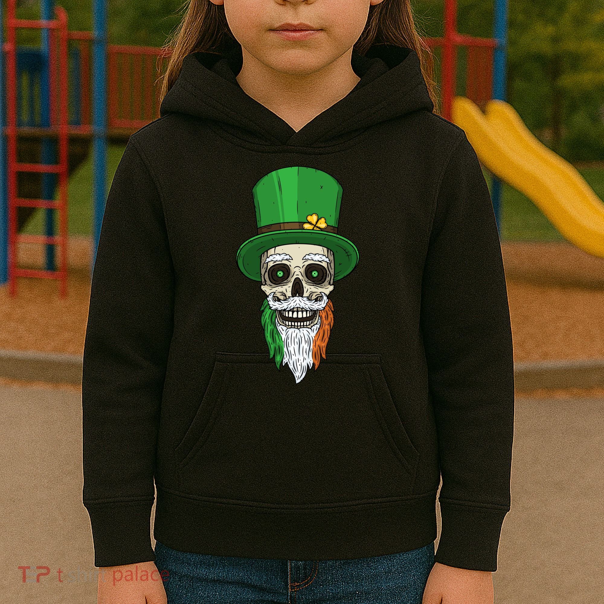 Irish Bearded Skull Kids Hoodie