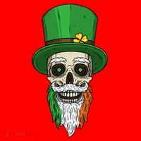 Irish Bearded Skull Santa Hat thumb 1