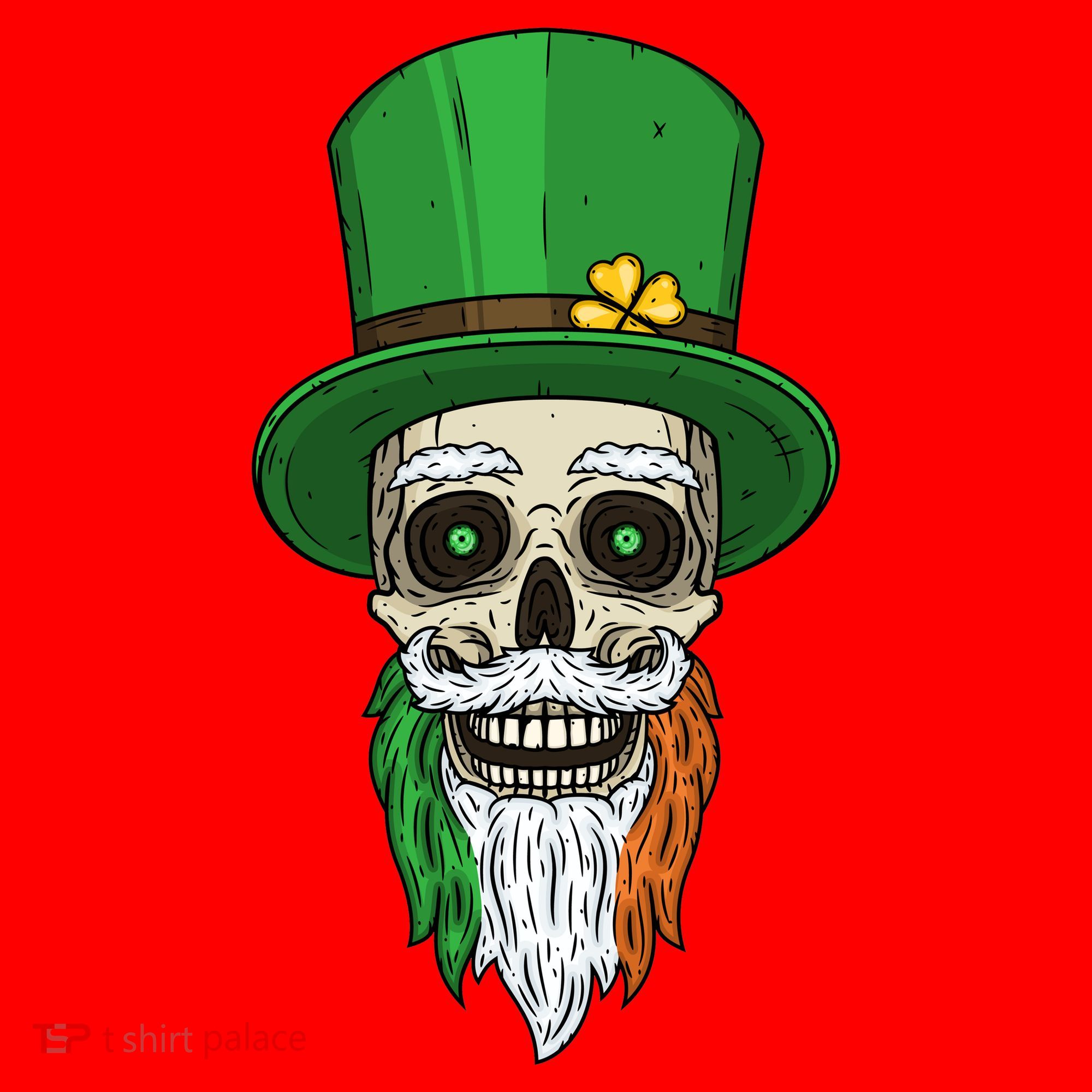 Irish Bearded Skull Santa Hat