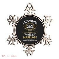 I Survived 34 Years Of Marriage 34th Wedding Anniversary Ornament thumb 0
