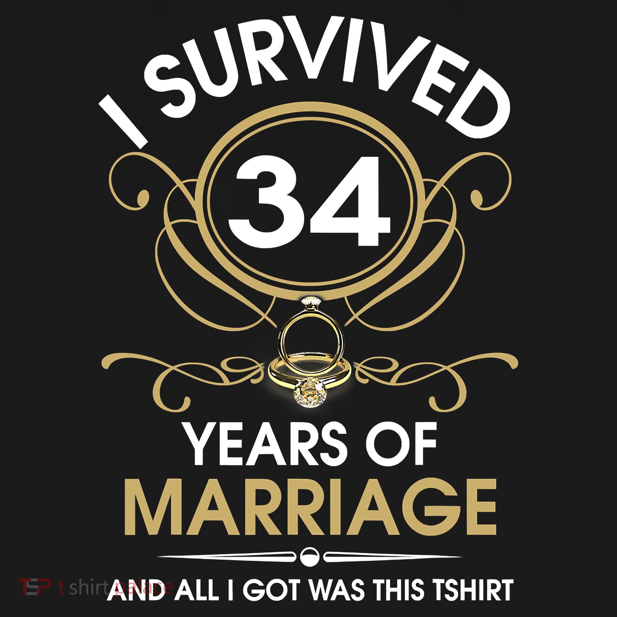 I Survived 34 Years Of Marriage 34th Wedding Anniversary Ornament
