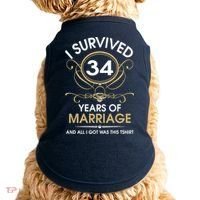 I Survived 34 Years Of Marriage 34th Wedding Anniversary Doggie Tank thumb 0