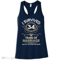 I Survived 34 Years Of Marriage 34th Wedding Anniversary Women's Tank Top thumb 0