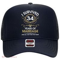 I Survived 34 Years Of Marriage 34th Wedding Anniversary Hat thumb 0