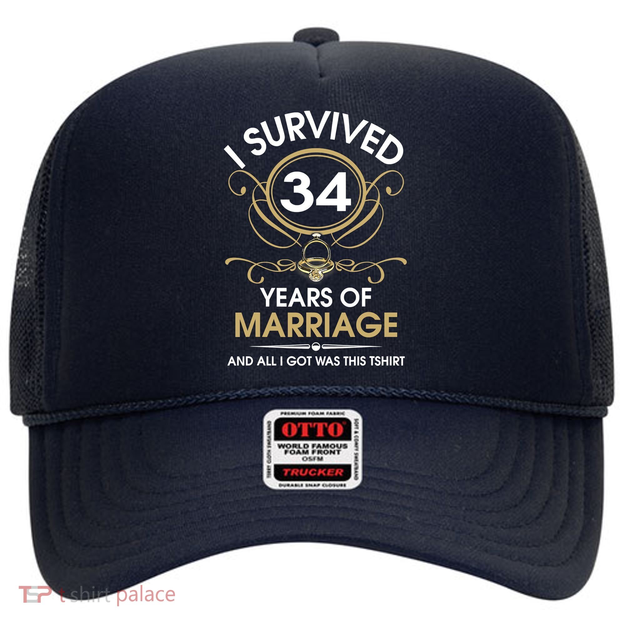 I Survived 34 Years Of Marriage 34th Wedding Anniversary Hat