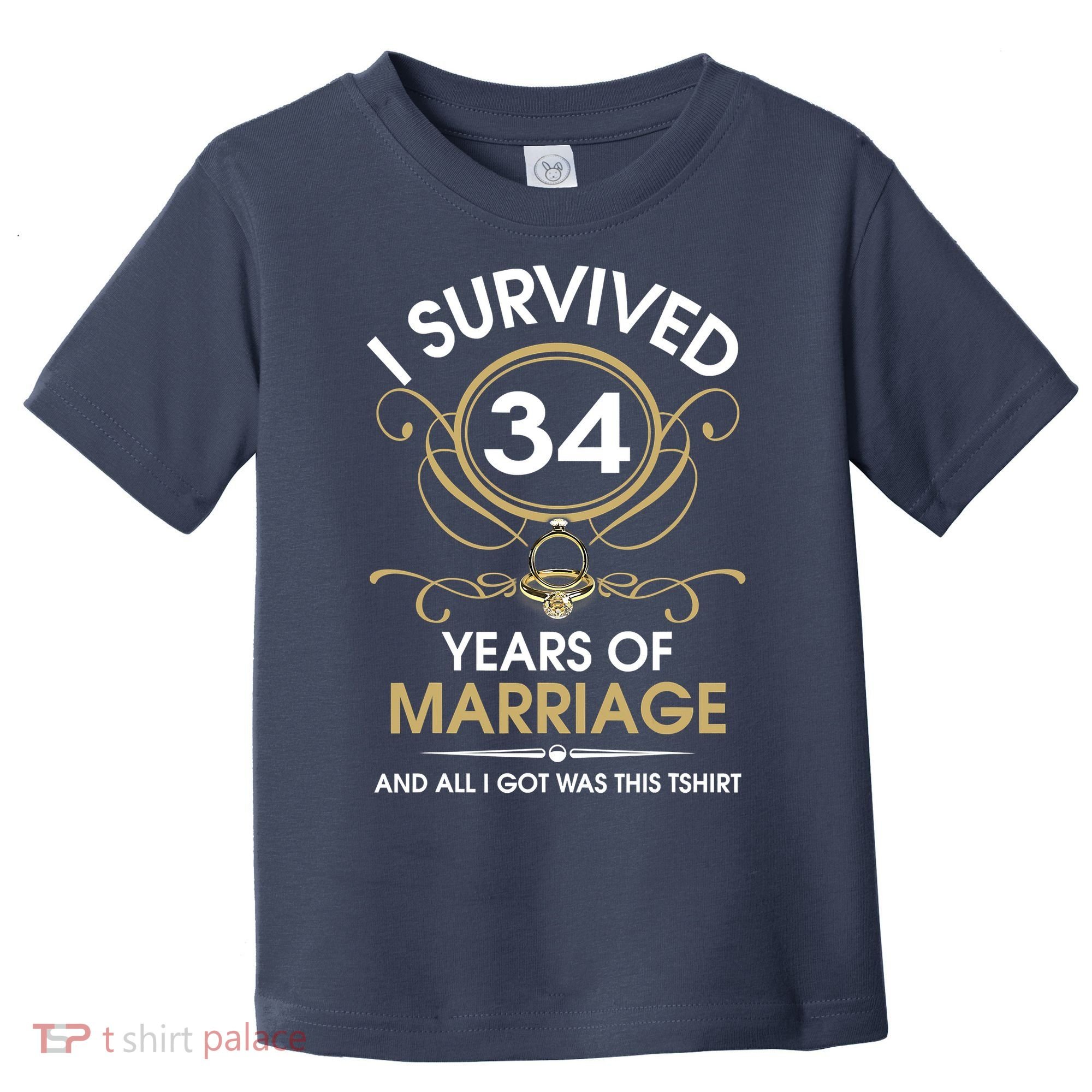 I Survived 34 Years Of Marriage 34th Wedding Anniversary Toddler T-Shirt