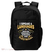 I Speak 4 Languages Electrician Electrical Technician Repair Backpack thumb 0