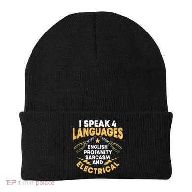 I Speak 4 Languages Electrician Electrical Technician Repair Beanie