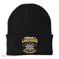 I Speak 4 Languages Electrician Electrical Technician Repair Beanie thumb 0