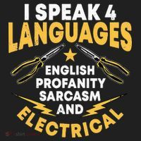 I Speak 4 Languages Electrician Electrical Technician Repair Beanie thumb 2