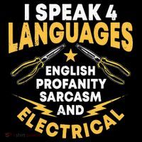 I Speak 4 Languages Electrician Electrical Technician Repair Mousepad thumb 1