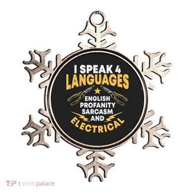 I Speak 4 Languages Electrician Electrical Technician Repair Ornament