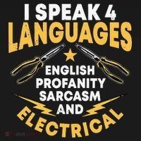 I Speak 4 Languages Electrician Electrical Technician Repair Ornament thumb 1