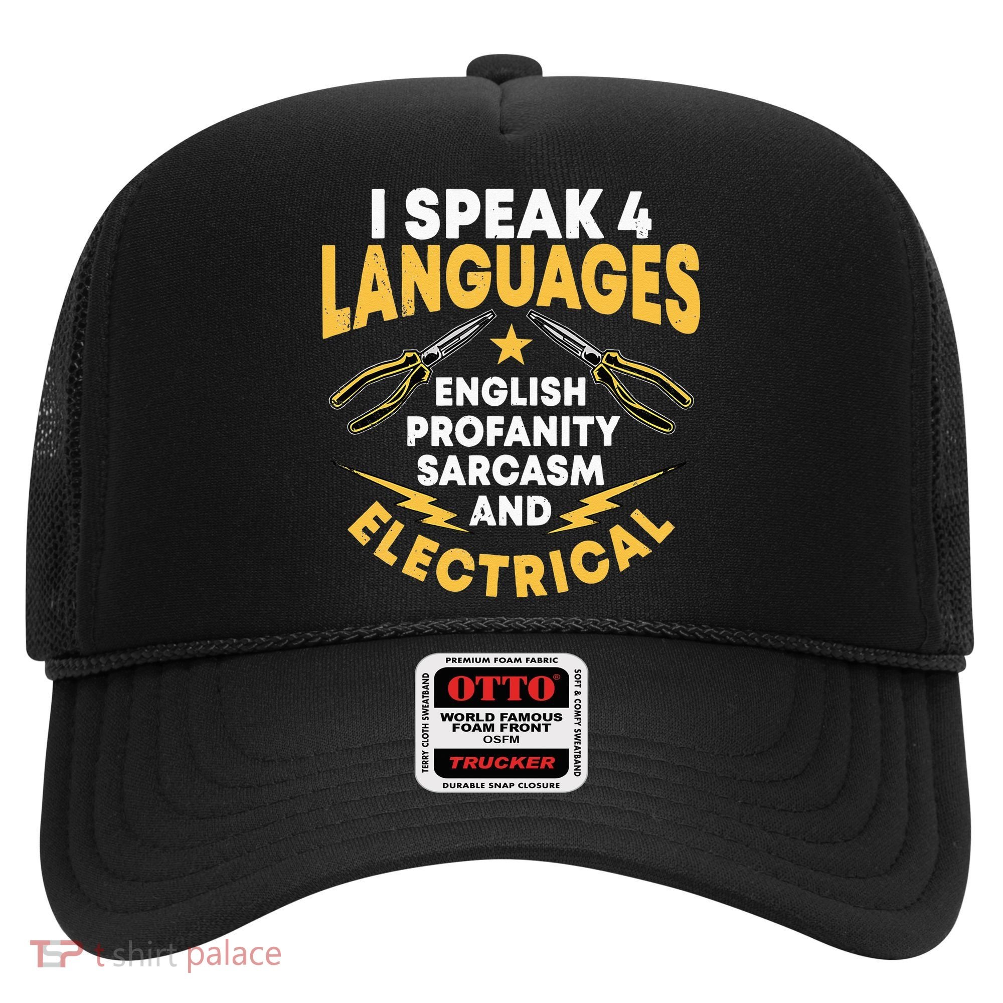 I Speak 4 Languages Electrician Electrical Technician Repair Hat