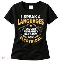 I Speak 4 Languages Electrician Electrical Technician Repair Women's T-Shirt thumb 0