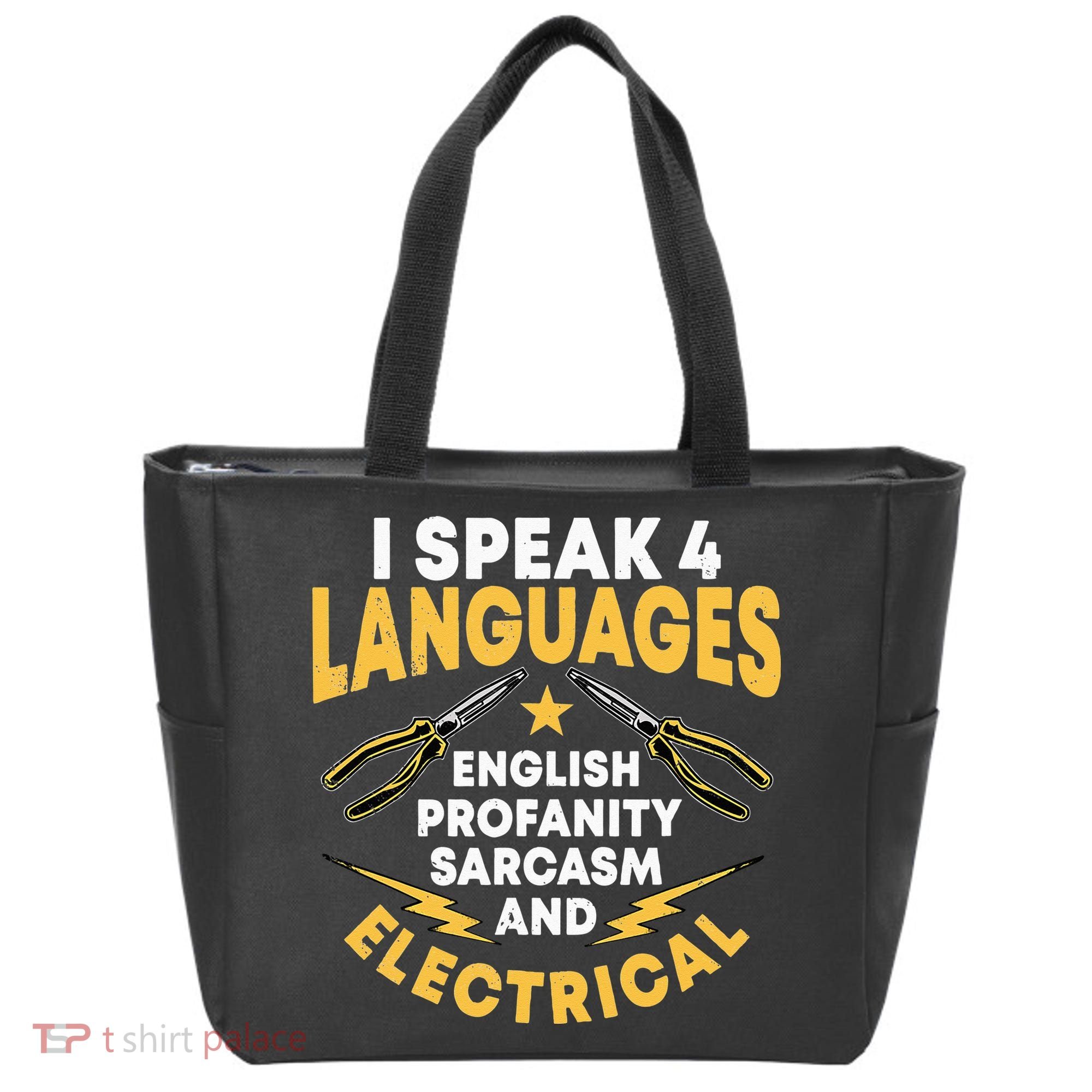 I Speak 4 Languages Electrician Electrical Technician Repair Tote Bag