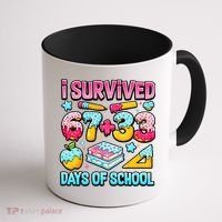 I Survived 67 33 Days Of School 100 Day 6-7 Meme Coffee Mug thumb 1