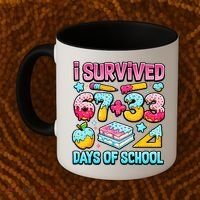 I Survived 67 33 Days Of School 100 Day 6-7 Meme Coffee Mug thumb 2