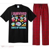 I Survived 67 33 Days Of School 100 Day 6-7 Meme Pajama Set thumb 0