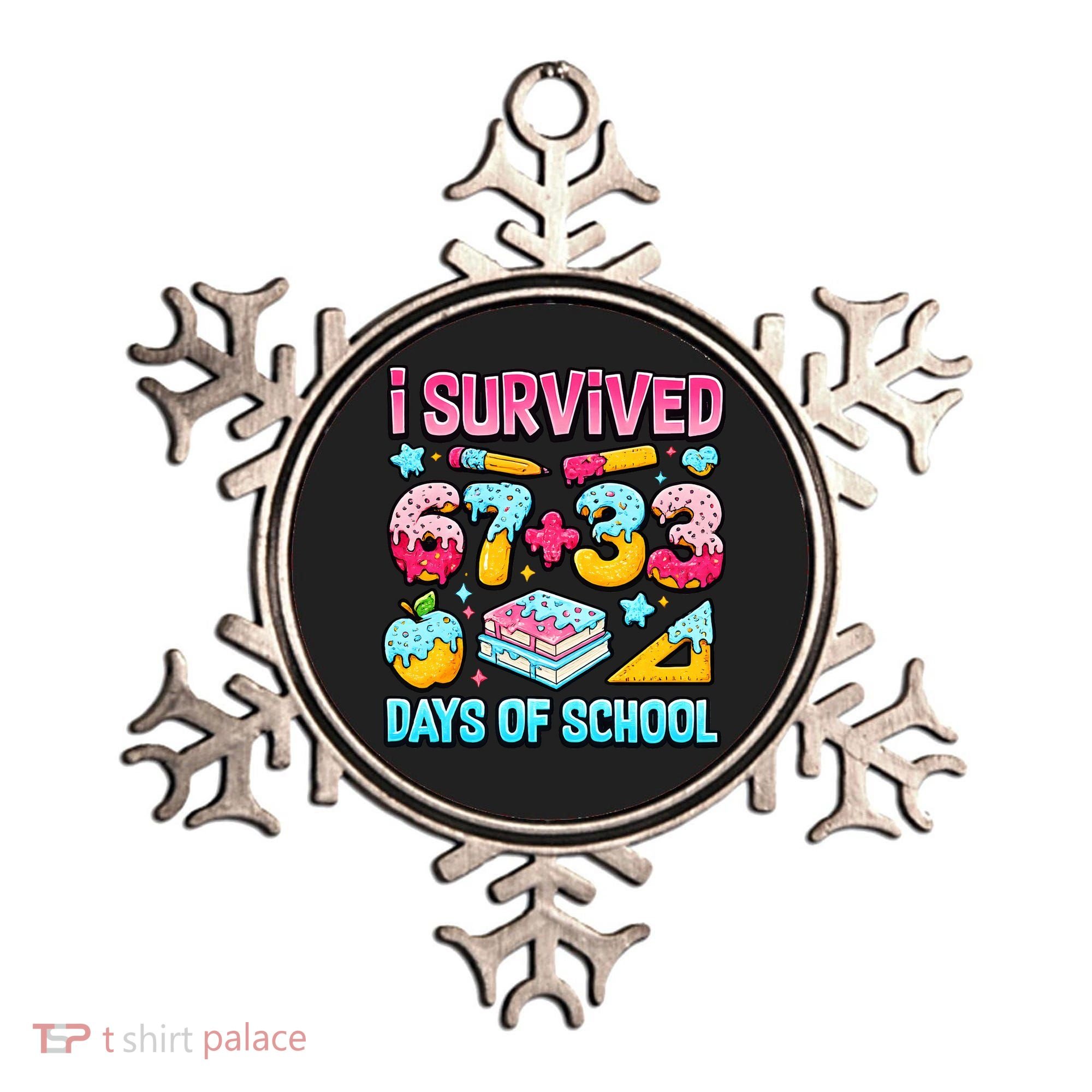 I Survived 67 33 Days Of School 100 Day 6-7 Meme Ornament